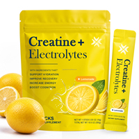 Mélange de boisson électrolytique à la créatine monohydrate, 30 sachets individuels, saveur citron, en poudre
