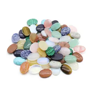 Bán buôn 18x25 mét đá quý tự nhiên Loose Hạt hỗn hợp Healing Stones hình bầu dục phẳng trở lại đá Cabochon cho trang sức phụ kiện