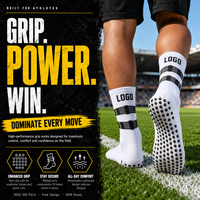 Chaussettes de football pour hommes avec points antidérapants en silicone, respirantes, coussinées, à séchage rapide, chaussettes de sport