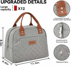 Sac isotherme pour déjeuner en polyester pour femmes, sac isotherme pour le travail, l'école, les pique-niques et les voyages - Product Image 3