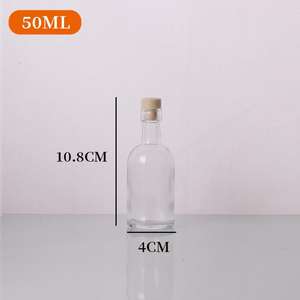 Bottiglia di Vetro Rotonda Mini da 50ml per Vino, <span class=keywords><strong>Liquore</strong></span>, Whisky, Vodka, con Tappo a Vite in Metallo, Personalizzabile, Ideale come Bomboniera per Matrimoni - Vendita all'Ingrosso - Product Image 6