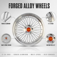 Jantes de voiture personnalisées MOJIO 17-24 pouces 5x114.3 en alliage d'aluminium forgé 6061, concaves profondes, multi-rayons, légères pour berlines haut de gamme