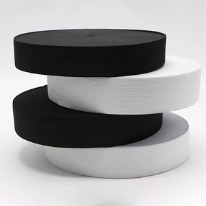Vente en gros de bandes élastiques tricotées plates en tailles 20mm 25mm 30mm 40mm 50mm Sacs à vêtements noirs et blancs Chaussures Ceintures textiles de maison - Product Image 3
