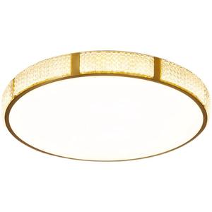 Plafonnier LED nordique tout en cuivre postmoderne pour chambre à coucher, luxe élégant, salon, bureau, simple, chaleureux, alimentation CA - Product Image 1