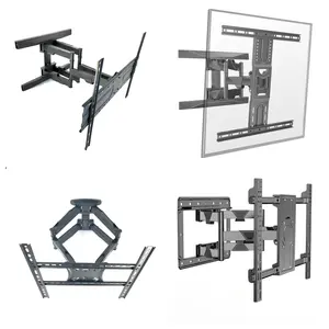 Artikulasi dudukan Tv untuk 45-75 inci tiang tv lcd jarak jauh dengan lengan ganda dapat diatur kualitas tinggi