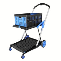 Armoire de rangement d'outils pliable à deux niveaux en acier laminé à froid durable, poignées en acier inoxydable, capacité de 150 lb, pièces détachées non assemblées