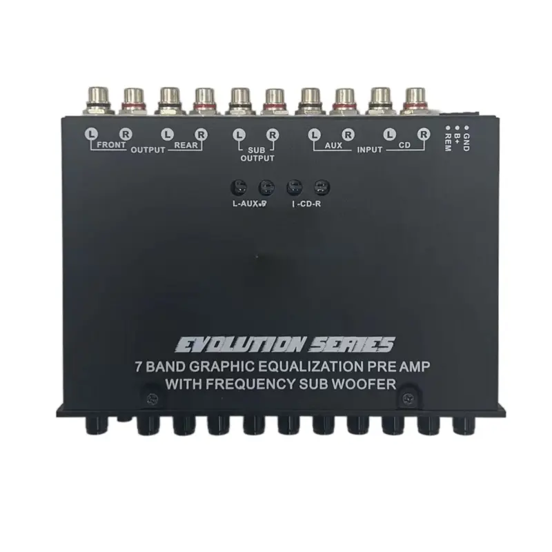 Produsen kualitas baik 7 Band-739S parametri equalisasi pra-amp crossover equalisasi menyesuaikan subwoofer