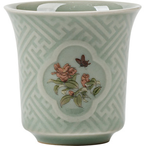 Guanlan Banana Moonlight Ceramic <b>Teacup</b> Small Size Floral Pattern Porcelain Tea Tasting Cup For Home Use And Entertaining - Product Image 5