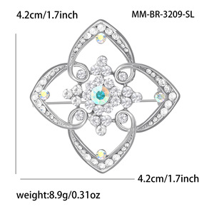 2026 New Design Fashion Retro Camellia Flower Pearl-Studded Alloy Gold Plated Wedding Engagement Brooch - Product Image 5