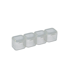 Transparent Plastic Storage Box 4 Compartment With Lid Jewelry Organizer Desktop Nail Art Ring Holder Small Size - Product Image 5
