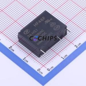 HF46F/24-HS1 Power Relay Through hole,7x20.5mm Relay 24V 1 Normally Open: 1A (SPST-Normally Open)::: 4 5A-30VDC/5A-250VAC - Product Image 1