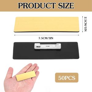 50 buah/tas kosong Id kartu nama Pin bros <span class=keywords><strong>Diy</strong></span> PVC seragam plastik kain tombol lencana perhiasan Transfer panas sublimasi Label nama - Product Image 2
