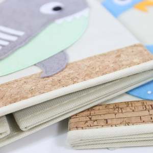 Boîtes de rangement pliables en tissu non tissé pour vêtements, jouets, organisateur de bacs empilables, pliables, motif baleine - Product Image 5