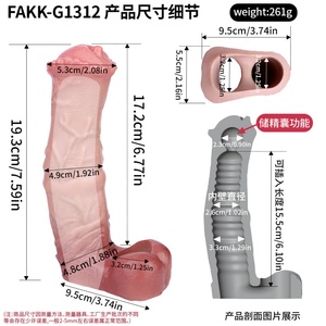 FAAK Funda de silicona elástica hueca para pene, simulación de animales (Lobo, Caballo), para agrandamiento, juguetes sexuales para adultos, venta al por mayor - Product Image 5