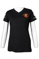 Camiseta Deportiva Informal de Poliéster para Mujer, Cuello en V, Transpirable, de Alta Calidad, con Logotipo Estampado, Manga Corta, Negra, IGift OEM