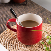 Tasses à café personnalisées en céramique de porcelaine verte et rose, sublimation haute température, 440 ml, avec logo personnalisé, qualité alimentaire