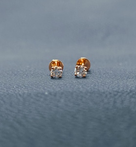 14K Gold Women's Trendy Lab Grown Diamond Bezel Setting <b>Earrings</b> | Handmade <b>Fine</b> Jewelry | RIZTA JEWELS Gift & Party Occasion - Product Image 2