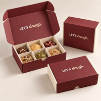Boîtes à biscuits personnalisées avec inserts, emballages cadeaux en papier imprimé pour biscuits, pâtisseries, desserts et produits de boulangerie