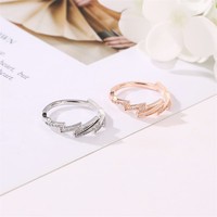 RFJEWEL 2026 Nouvelle Bague Ajustable Plaqué Or/Or Rose Éclatante avec Zircons Cubiques Pavés, Bijou Tendance pour Femme – Vente en Gros