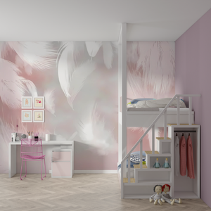 Carta da <span class=keywords><strong>Parati</strong></span> con Piume Rosa Sognanti, Stile Moderno, Adesiva Senza Cuciture per Camere dei Bambini, Camere da Letto, Soggiorni, Caffetterie - Product Image 3