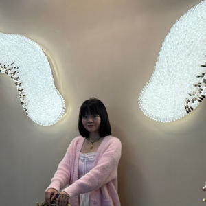 Lámpara de Pared con Partículas de Cristal, Alas de Ángeles, Decoración para Vestíbulo de Hotel, Luces de Pared Exteriores, Brazo Oscilante, Pequeña Luz de Cristal - Product Image 1