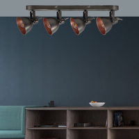 Spot LED décoratif moderne en acier E14 à 2/3/4 têtes pour éclairage sur rail de salon