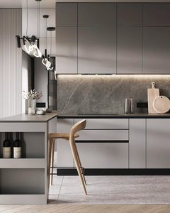 Vermonhouzz Ensemble d'unités de cuisine modulaires professionnelles en bois massif, style moderne, avec îlot et évier, conceptions clés en main pour cuisine de villa - Product Image 3
