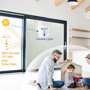 Película de Vidrio Estriado 3D, <span class=keywords><strong>Vinilo</strong></span> Autoadhesivo Transparente para Protección de la Privacidad en Puertas de Vidrio y Decoración de Hoteles - Product Image 3