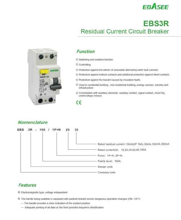 Disjoncteur de type B, type S RCCB RCD elcb 60a| Alibaba.com