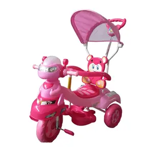Bicyclette pour poussette pour bébé, tricycle en métal avec musique, lumière et barre de poussée, nouvelle collection 2016
