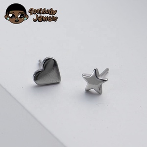 Perno trasero plano sin rosca <span class=keywords><strong>G23</strong></span> <span class=keywords><strong>Titanio</strong></span> Conch Lobe Tragus <span class=keywords><strong>Piercing</strong></span> Threadless Push Pin Labret <span class=keywords><strong>Titanio</strong></span> - Product Image 2