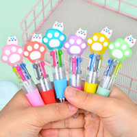 Bolígrafo 4 en 1 Mini, Creativo, con Diseño de Dibujos Animados, Multicolor, con Logotipo Personalizado, de Plástico, para Estudiantes Escolares