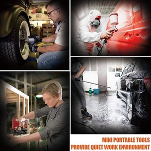 Compresor de aire sin escobillas portátil silencioso alimentado por batería de 18V AC/DC con tanque de 5L para herramientas neumáticas - Product Image 6