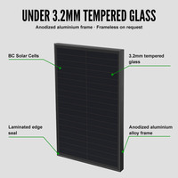 Panel Surya Kaca BC 30W Efisiensi Tinggi 25% Keandalan Jangka Panjang Modul Rigid Tanpa Busbar Hitam Penuh untuk IoT & Keamanan