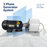 Alternateur triphasé PM durable de 1 kW à 500 kW / 1 kVA à 500 kVA avec réducteur de vitesse, système 110 V, 220 V, 380 V