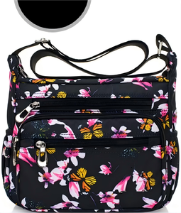 Jiusely Dames Nylon Messenger Bag met bloemenpatroon Crossbody-schoudertas Multi-zakken Lichtgewicht reistas 5L Ritssluiting - Product Image 5