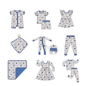 ชุดนอนเด็กพิมพ์ลายซิป แบรนด์ดีไซเนอร์สั่งทำพิเศษ เนื้อผ้าไผ่เนียนนุ่มพิเศษ ลายพิมพ์ทั่วตัว - Product Image 1