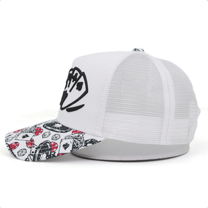 Gorras de béisbol deportivas de ala curva de 5 paneles de algodón con logotipo bordado personalizado de alta calidad, gorra de camionero con logotipo impreso personalizado para hombre - Product Image 5