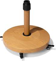 Base de parasol rond populaire avec roues pour extérieur, support décoratif pour piscine et balcon, motif bois, robuste, en béton
