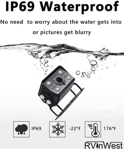 Kênh Kép 7 "DVR HD Màn Hình Hệ Thống Quan Sát Phía Sau Tốc Độ Cao Tín Hiệu Mạnh 1080P <span class=keywords><strong>Camera</strong></span> Dự Phòng Không Dây Kỹ Thuật Số - Product Image 5