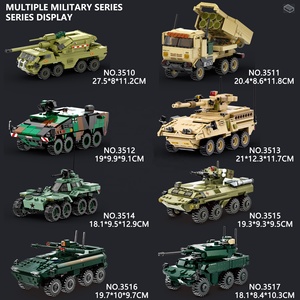 Serie militar WW2 camión obús tanque misil vehículo ensamblar MOC modelo niños niño juego de bloques de construcción juguete de plástico 4510-4513 - Product Image 6