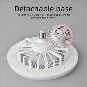 Trang trí nội thất Trần người hâm mộ với <span class=keywords><strong>LED</strong></span> ánh sáng xoay làm mát nhà Quạt trần đèn cho phòng Quạt trần E27 mùa hè làm mát - Product Image 3