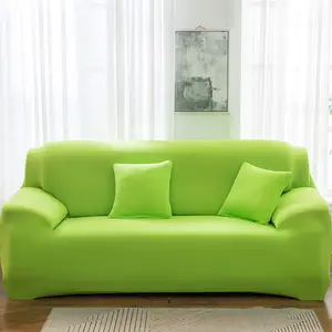 Capa de sofá elástica 4 estações, capa de sofá de cor sólida elástica de spandex com espuma antiderrapante