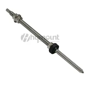 HQ Mount Tin roof Solar Mount Stainless Steel Double Thread Bolt Solar Hanger Bolt with L feet For Metal Pitched Roof Mounting