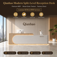 Qianhao - Mobilier de bureau commercial de luxe moderne haut de gamme en MDF, ensemble complet carré, pour restaurant, salon, réception