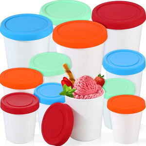 Ice Cream Bucket với Silicone Nắp Ice Cream cup nhựa tái sử dụng ice cream Bucket - Product Image 1