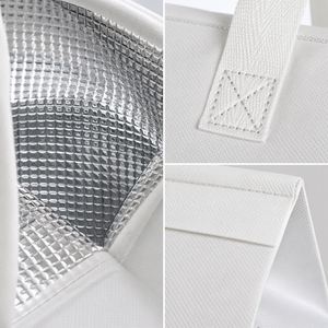 Insulated Lunch <b>Cooler</b> Bag Aluminum Foil Lining Reusable Thermal Food Storage Tote With Handle Waterproof Oil Proof Multi Color - Product Image 2