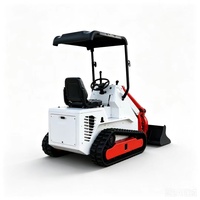 Small Tracked Loader Mini Compact Skid Steer Machine Agricultural Farm Equipment Hydraulic Gasoline Engine High Efficiency
