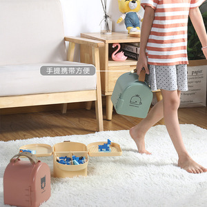 Portable Toy Box <b>For</b> Kids Double Layer Storage Building Blocks Organizer Pink Rectangle <b>Standing</b> Type S0404 - Product Image 3