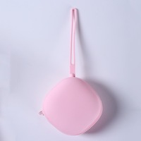 Porte-monnaie rond simple en silicone étanche, étui pour câbles et écouteurs, pochette à clés zippée, sac de rangement portable